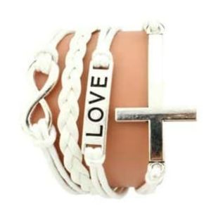 Vintage Leather Love Braided Infinity Bracelet